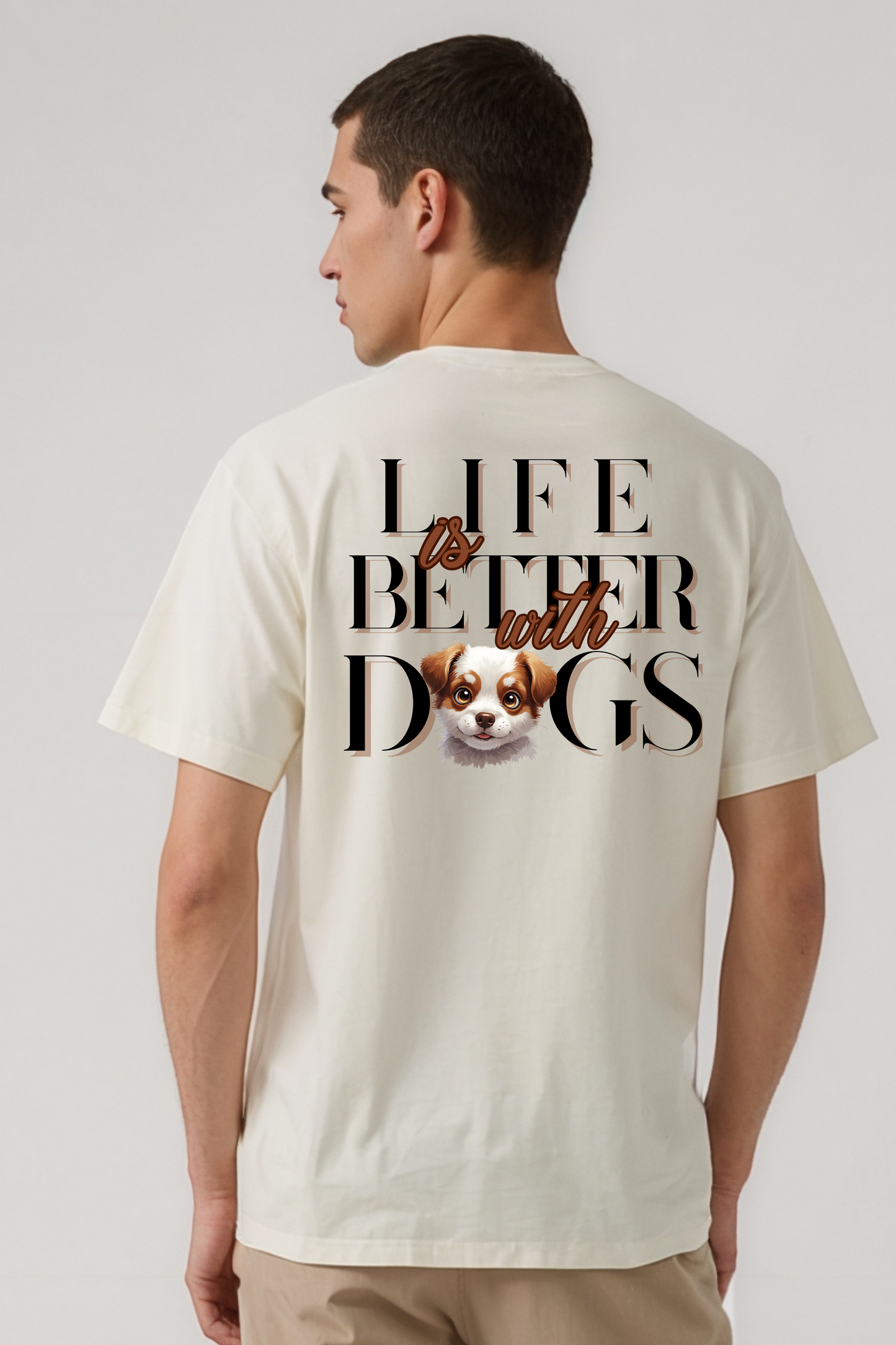DOGS OVERSIZED TEE BEIGE