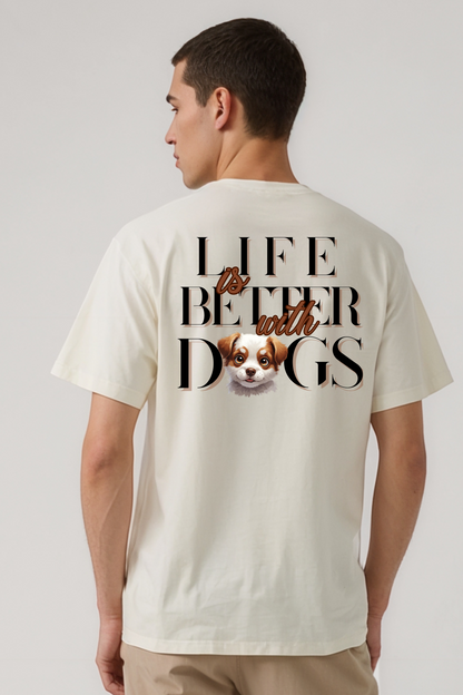 DOGS OVERSIZED TEE BEIGE