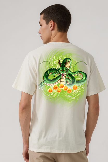 DRAGON GRAPHIC OVERSIZED TEE BEIGE