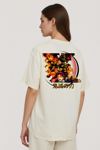 DEMON SLAYER OVERSIZED TEE BEIGE
