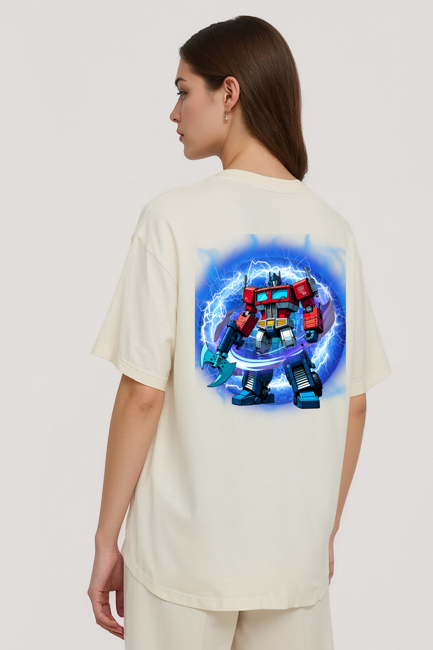 OPTIMUS PRIME OVERSIZED TEE BEIGE