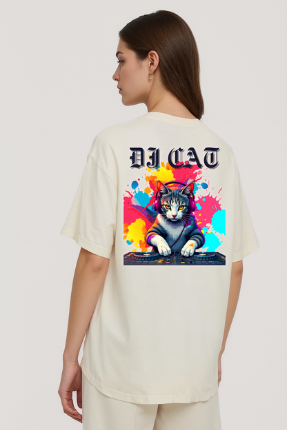 DJ CAT OVERSIZED TEE BEIGE