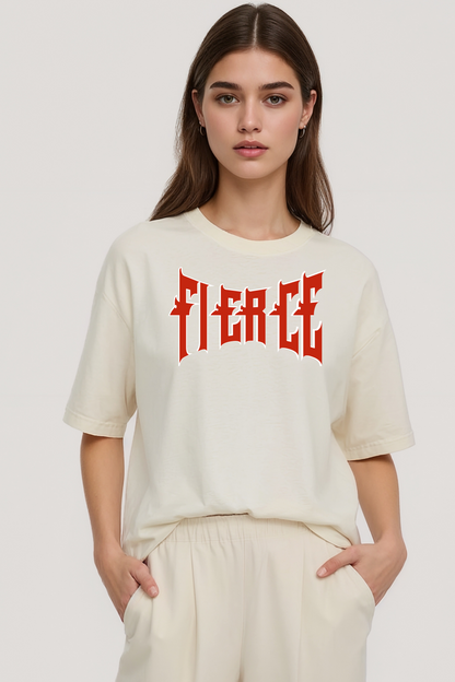FIERCE OVERSIZED TEE BEIGE