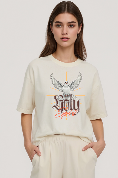 HOLY SPIRIT OVERSIZED TEE BEIGE