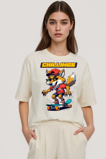 CHILLINGS OVERSIZED TEE BEIGE