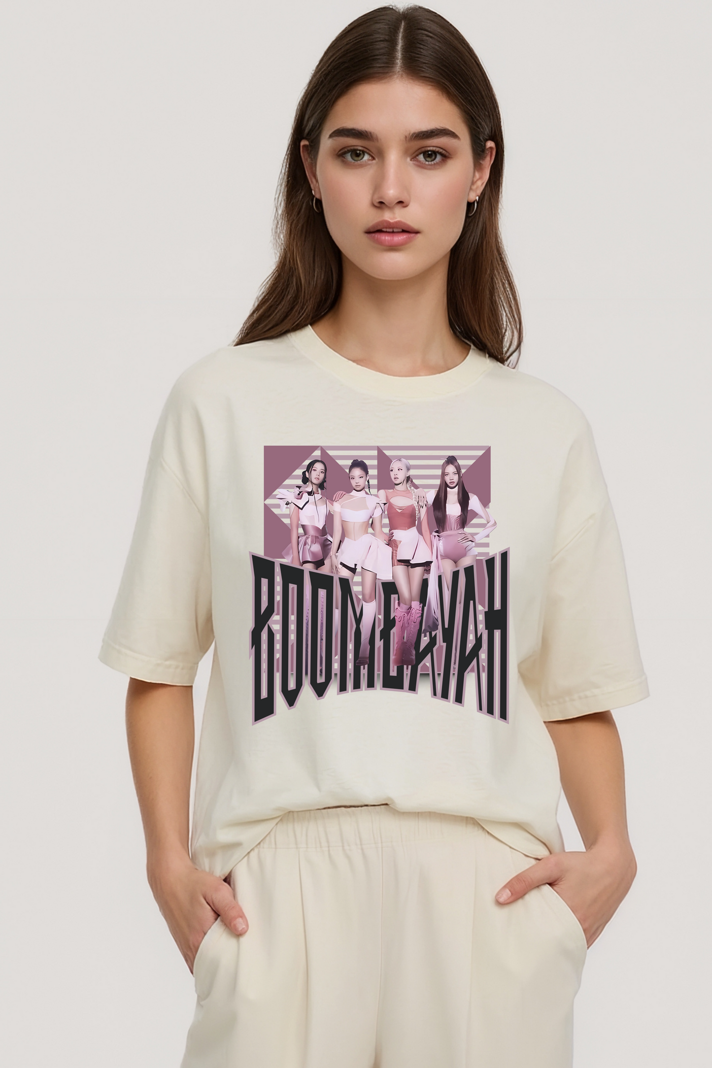 BOOMBAYAH OVERSIZED TEE BEIGE