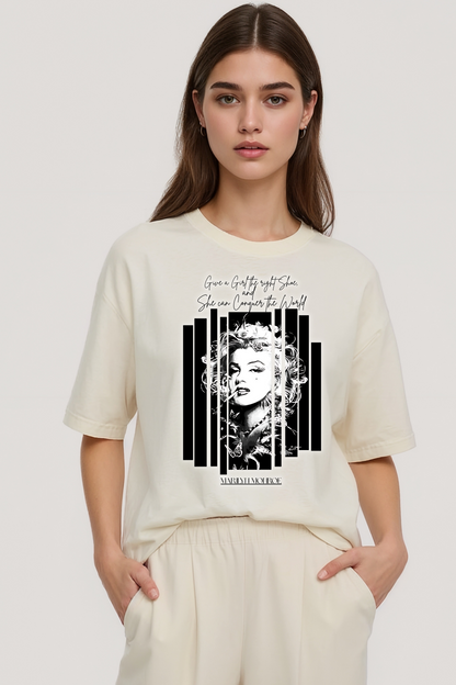 MARILYN MONROE OVERSIZED TEE BEIGE