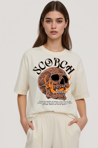 SCORCH OVERSIZED TEE BEIGE