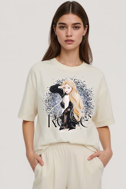 ROSE OVERSIZED TEE BEIGE