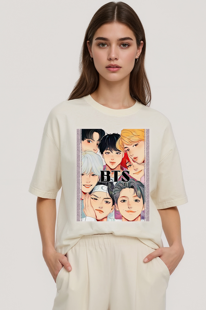 BTS BOYS OVERSIZED TEE BEIGE