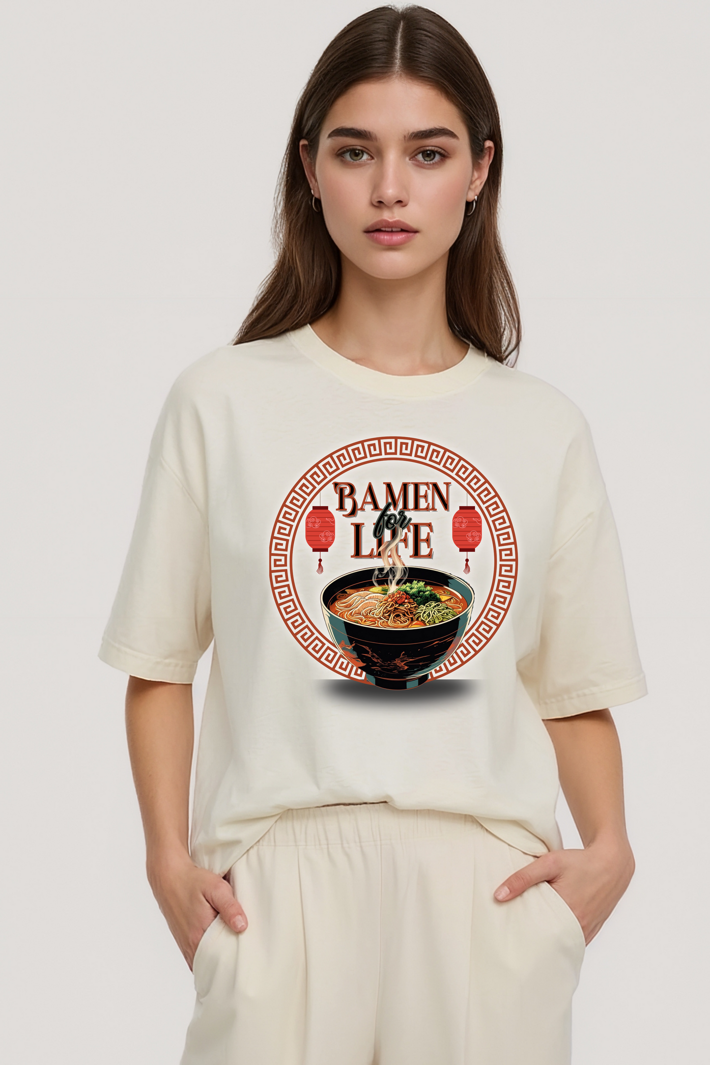 RAMEN OVERSIZED TEE BEIGE