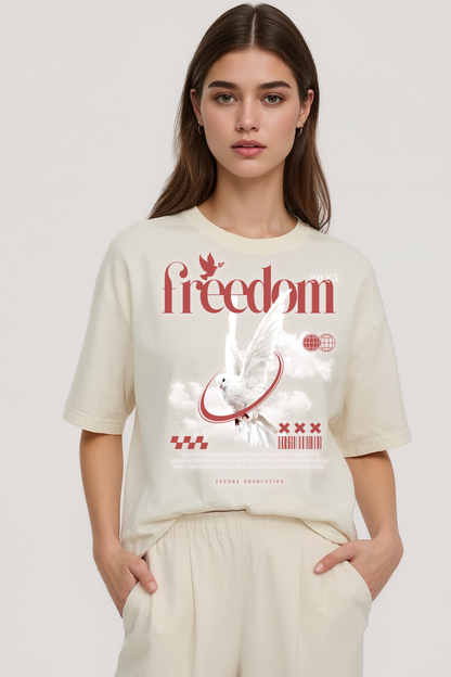 FREEDOM OVERSIZED TEE BEIGE
