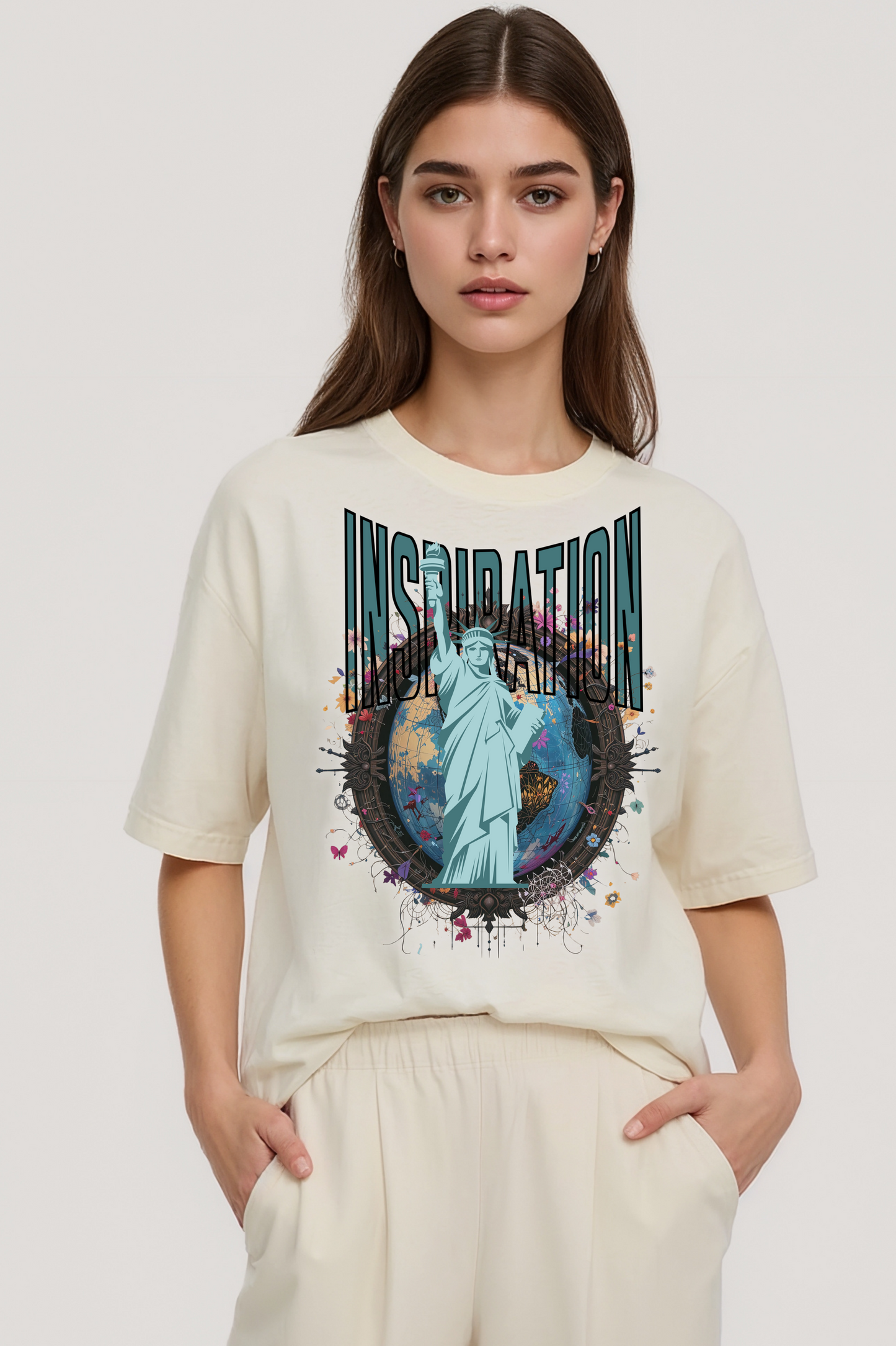 INSPIRATION OVERSIZED TEE BEIGE