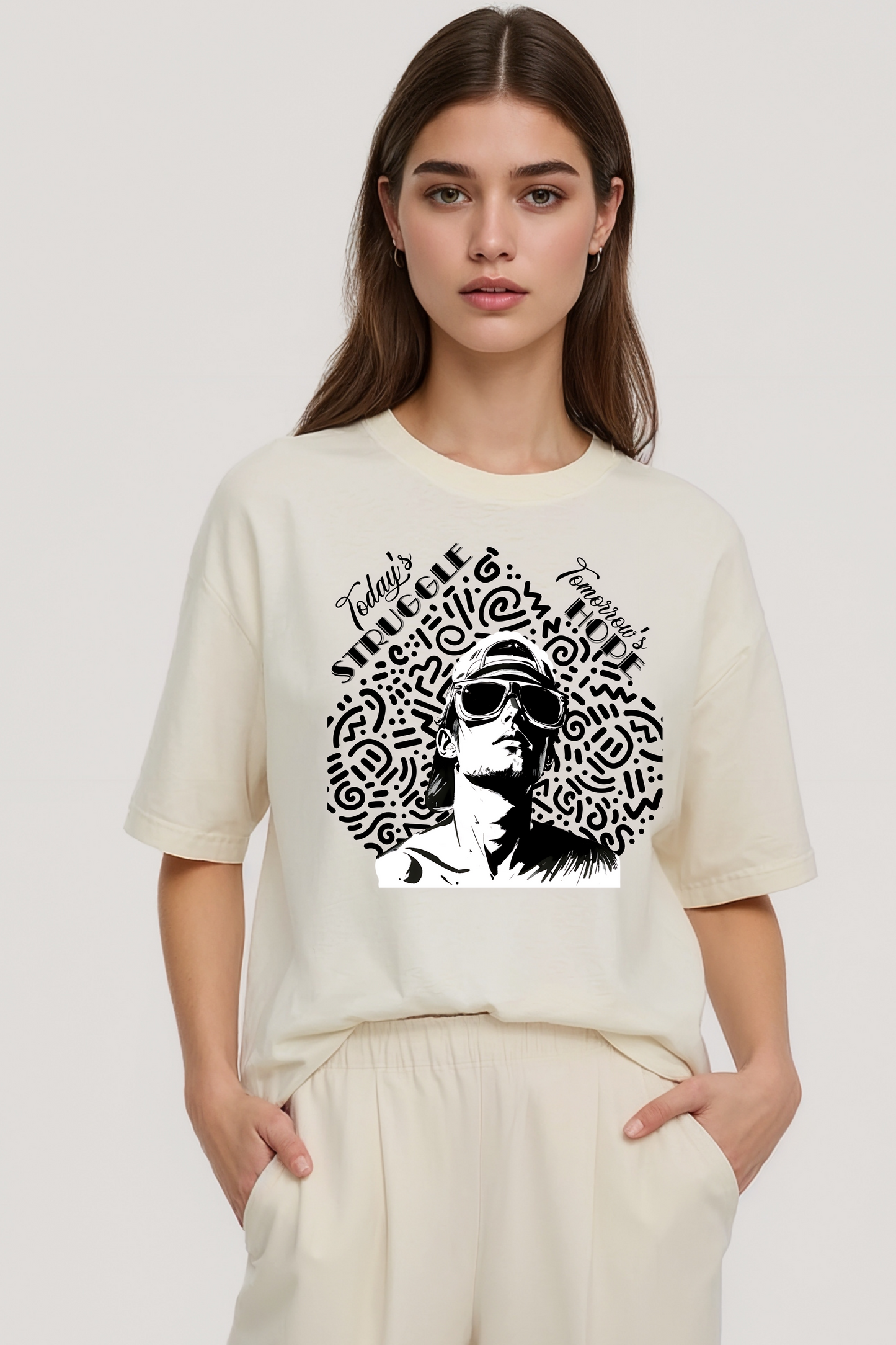 STRUGGLE OVERSIZED TEE BEIGE