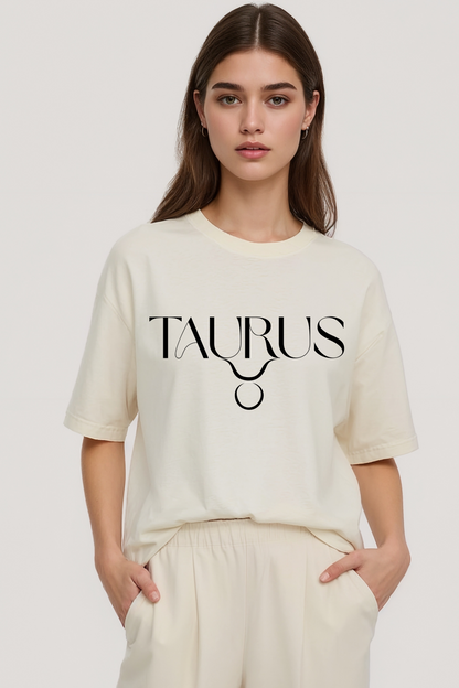 TAURUS OVERSIZED TEE BEIGE