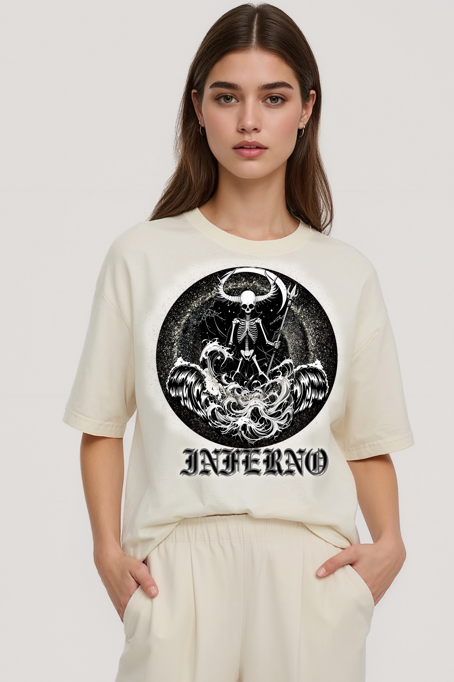 INFERNO OVERSIZED TEE BEIGE