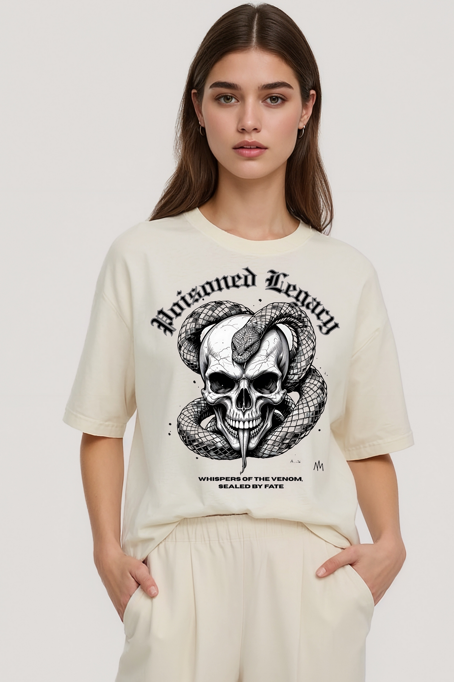 POISONED LEGACY OVERSIZED TEE BEIGE