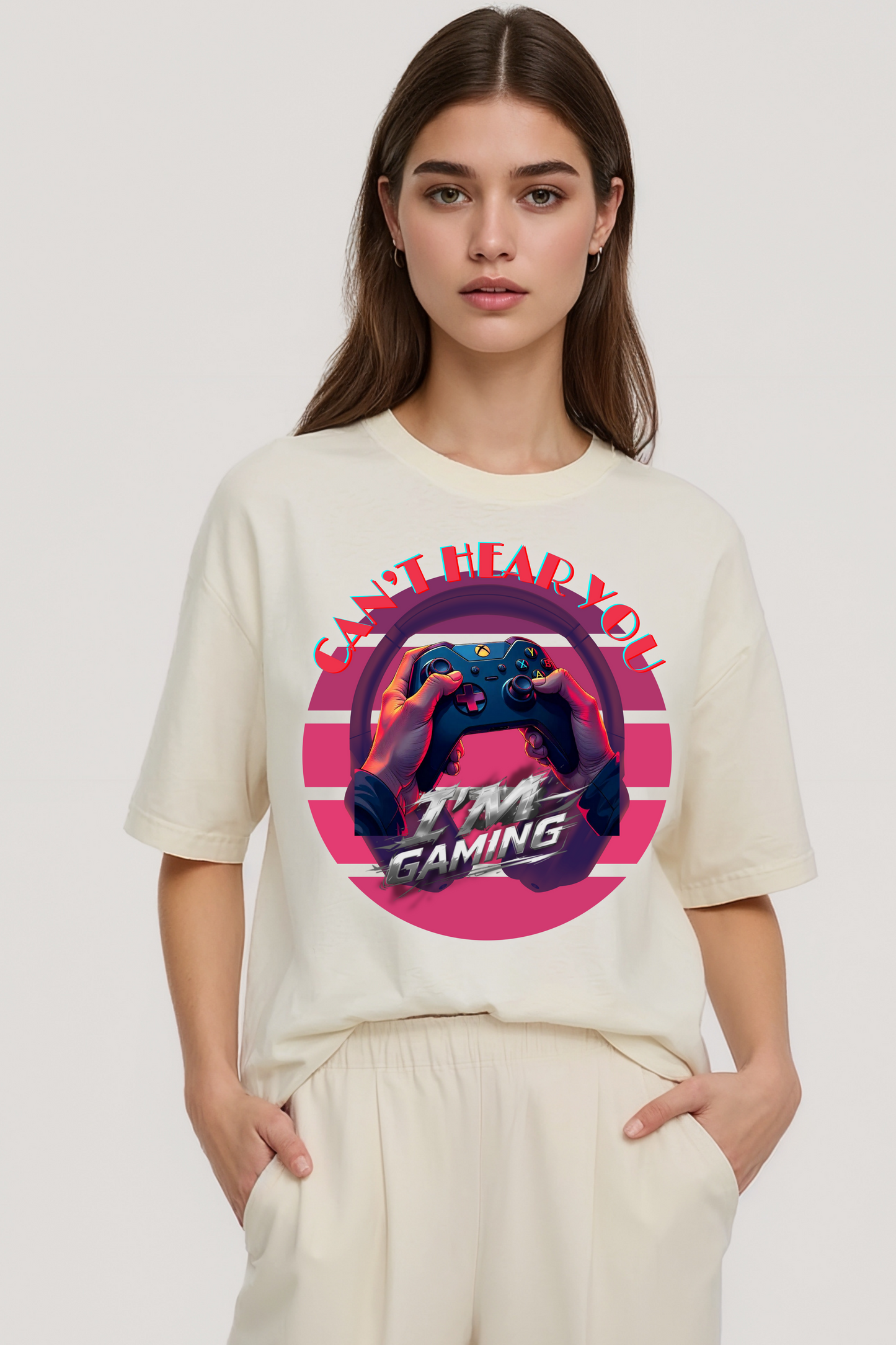 GAMING OVERSIZED TEE BEIGE