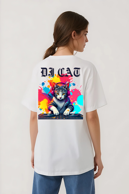 DJ CAT OVERSIZED TEE WHITE