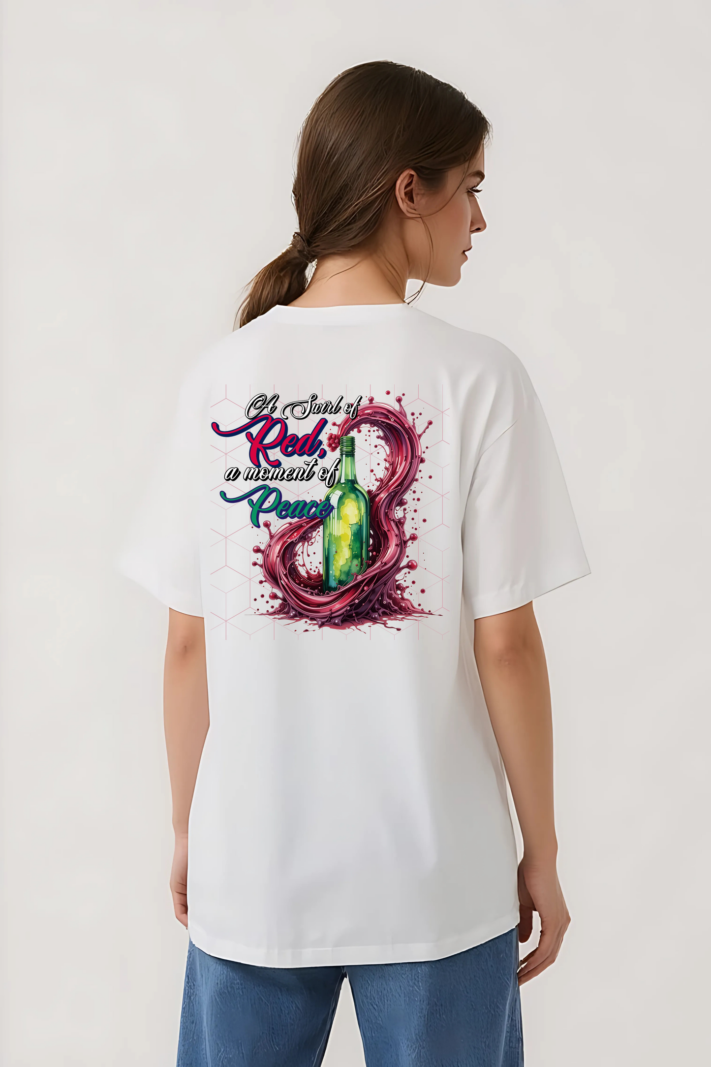 SWIRL & PEACE OVERSIZED TEE WHITE