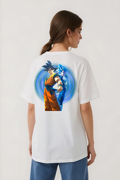 GOKU & VEGETA OVERSIZED TEE WHITE