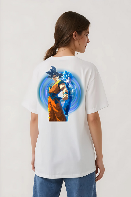 GOKU & VEGETA OVERSIZED TEE WHITE