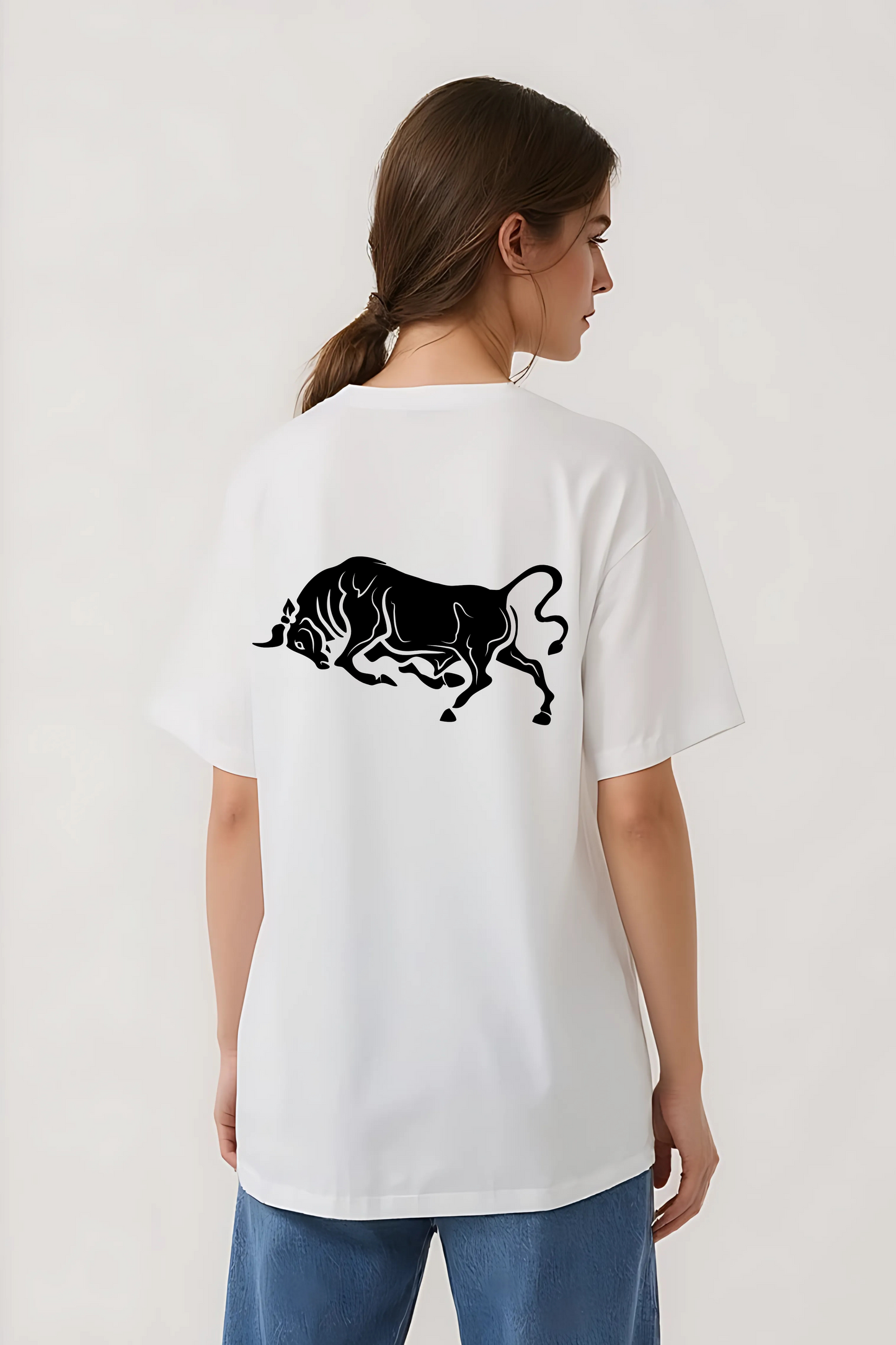 TAURUS OVERSIZED TEE WHITE