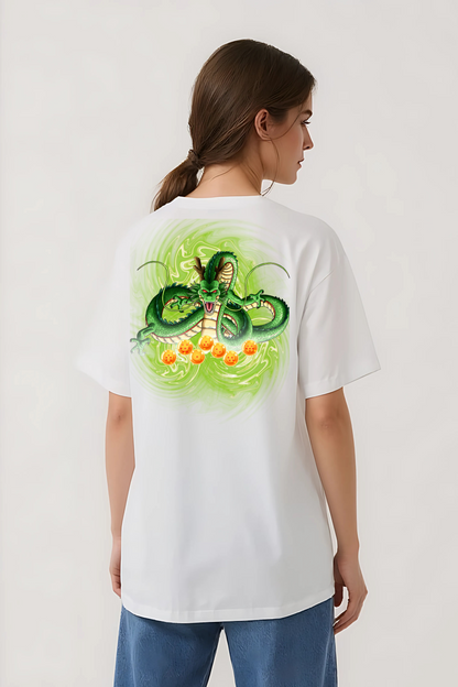 DRAGON GRAPHIC OVERSIZED TEE WHITE