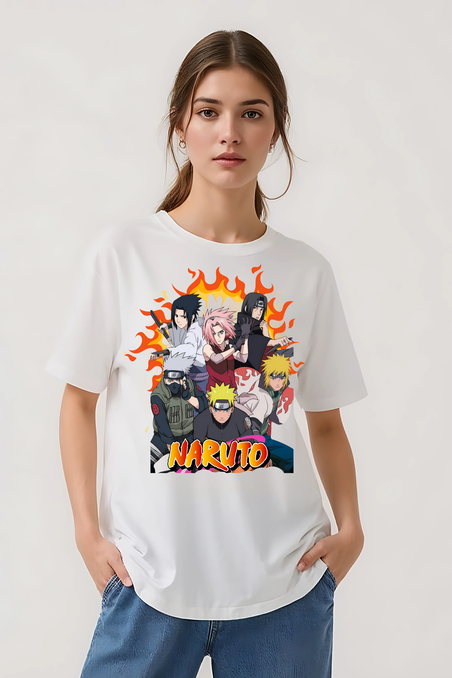 NARUTO SHIPPUDEN OVERSIZED TEE WHITE