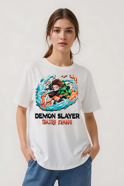 TANJIRO KAMADO OVERSIZED TEE WHITE