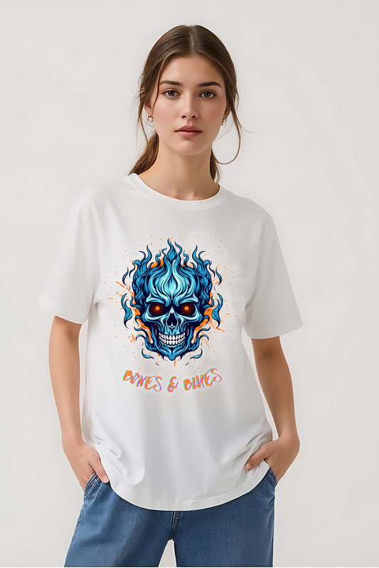 BONES & BLUES OVERSIZED TEE WHITE