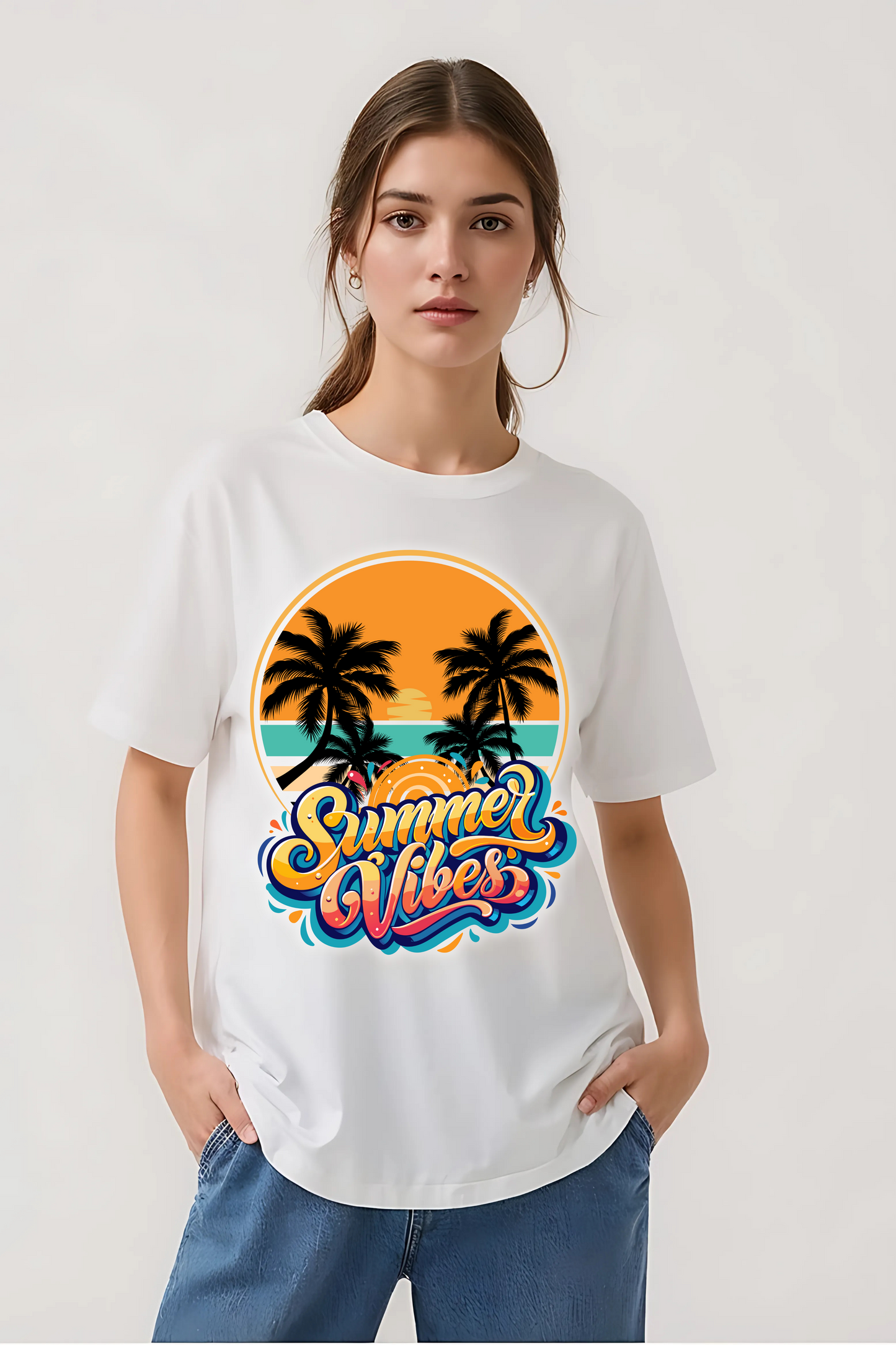 SUMMER VIBES OVERSIZED TEE WHITE