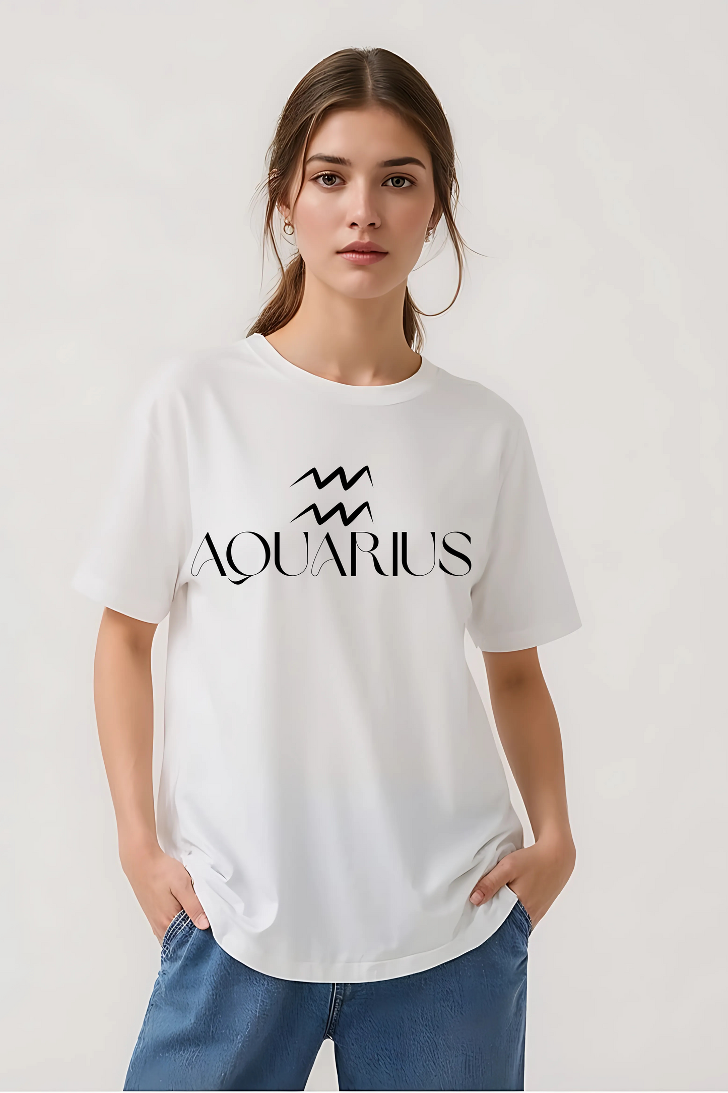 AQUARIUS OVERSIZED TEE WHITE