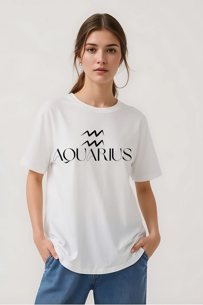 AQUARIUS OVERSIZED TEE WHITE