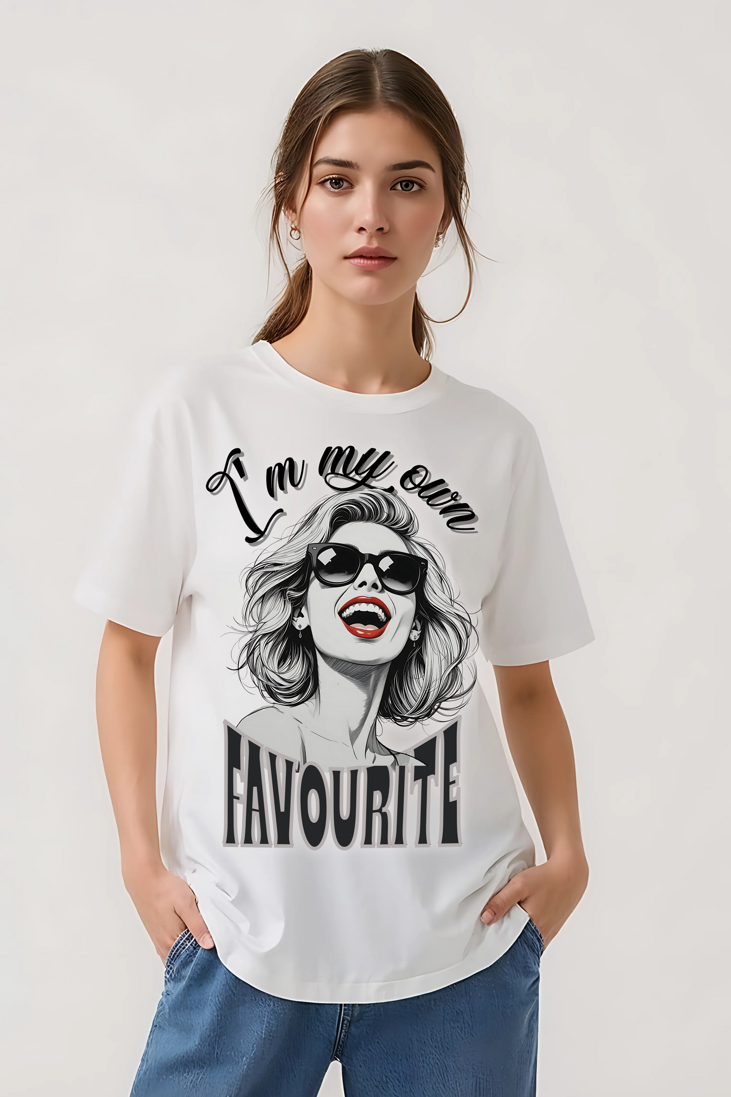 I AM MY OWN FAVOURITE OVERSIZED TEE WHITE