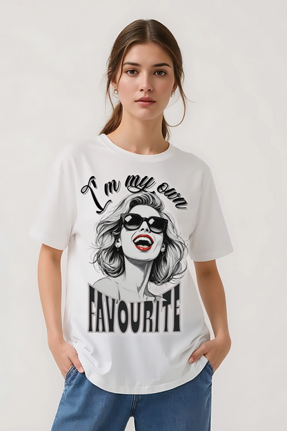 I AM MY OWN FAVOURITE OVERSIZED TEE WHITE