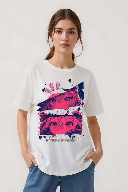 CUTE & DEADLY OVERSIZED TEE WHITE