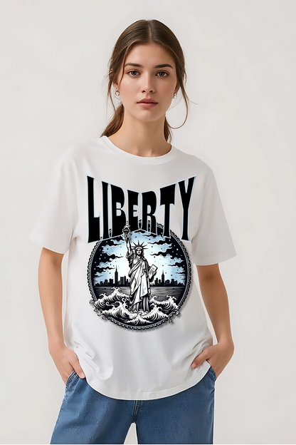 LIBERTY OVERSIZED TEE WHITE
