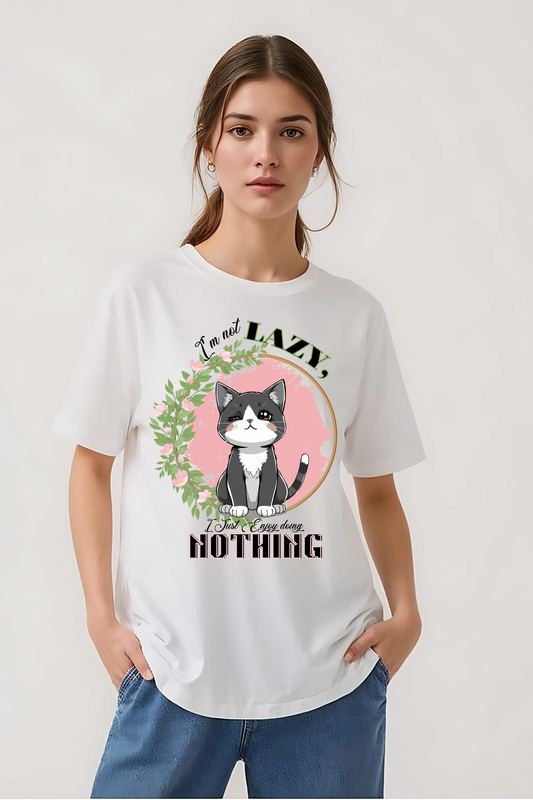 I AM NOT LAZY OVERSIZED TEE WHITE