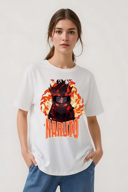 NARUTO NINETAIL OVERSIZED TEE WHITE