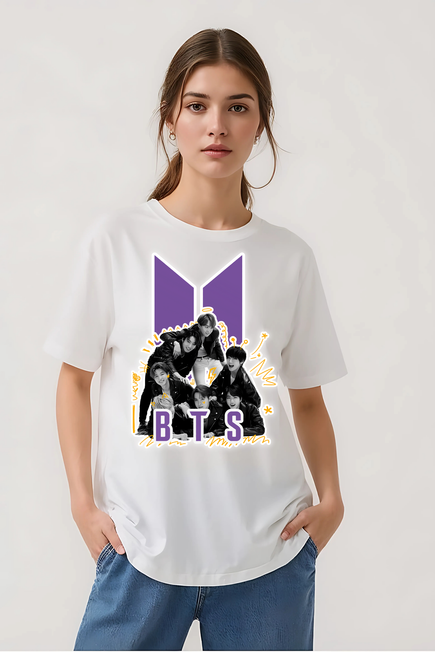 BTS ARMY OVERSIZED TEE WHITE