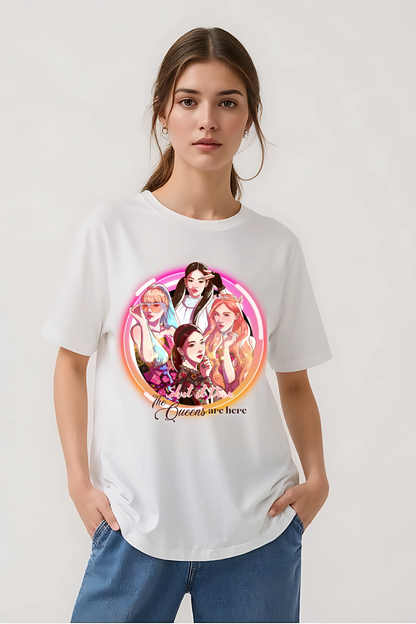 BLACKPINK QUEENS OVERSIZED TEE WHITE