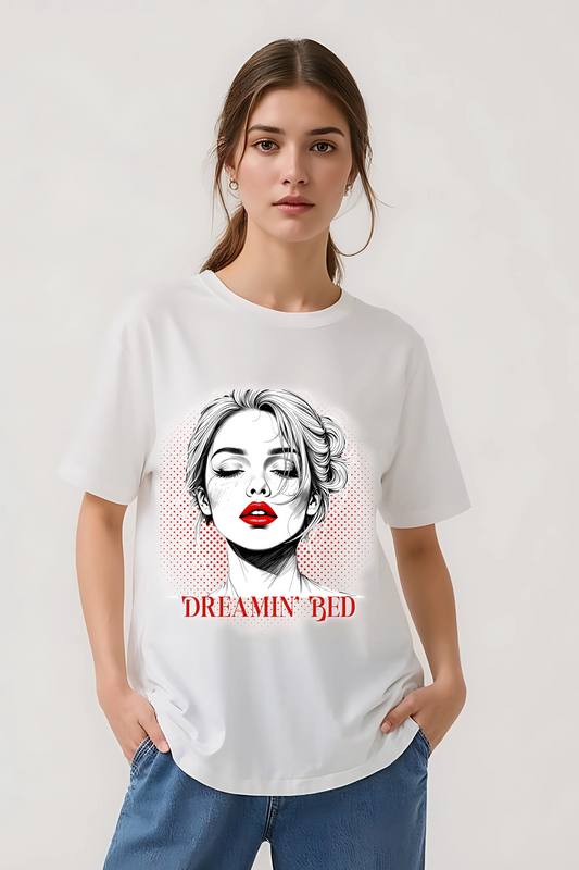 DREAMING RED OVERSIZED TEE WHITE