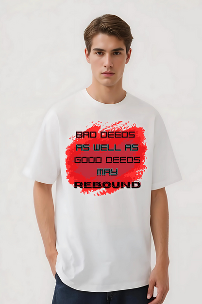 GOOD & BAD DEEDS OVERSIZED TEE WHITE
