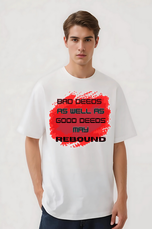 GOOD & BAD DEEDS OVERSIZED TEE WHITE