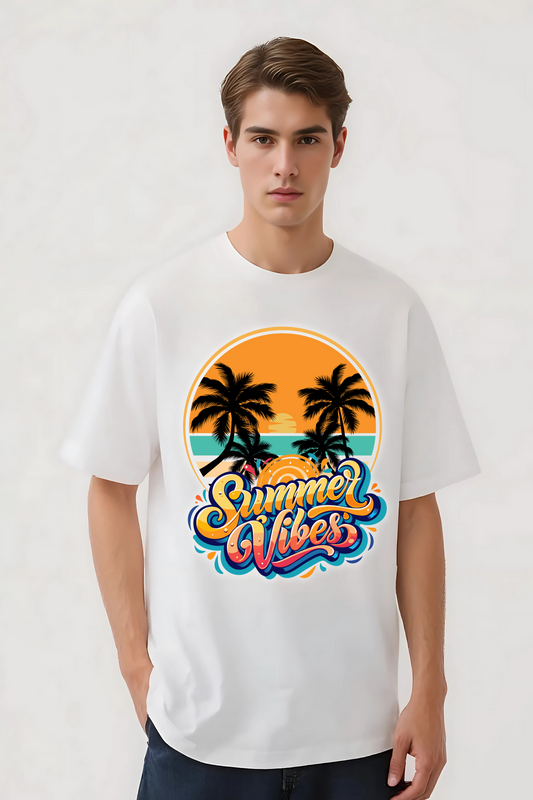 SUMMER VIBES OVERSIZED TEE WHITE