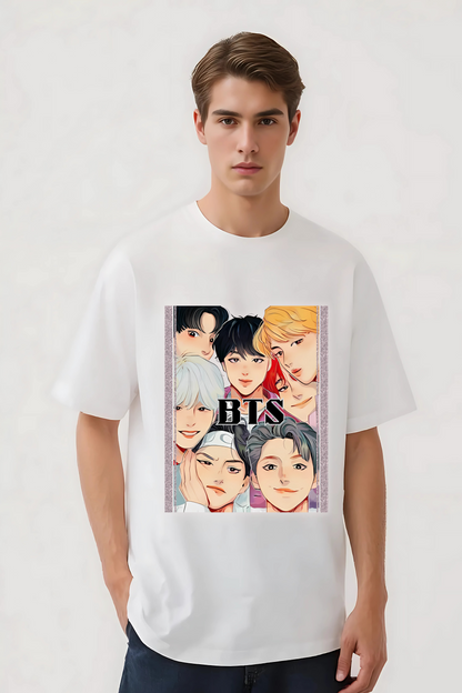 BTS BOYS OVERSIZED TEE WHITE