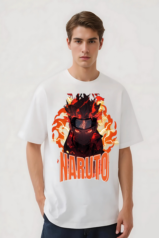 NARUTO NINETAIL OVERSIZED TEE WHITE