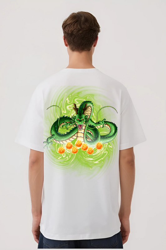 DRAGON GRAPHIC OVERSIZED TEE WHITE