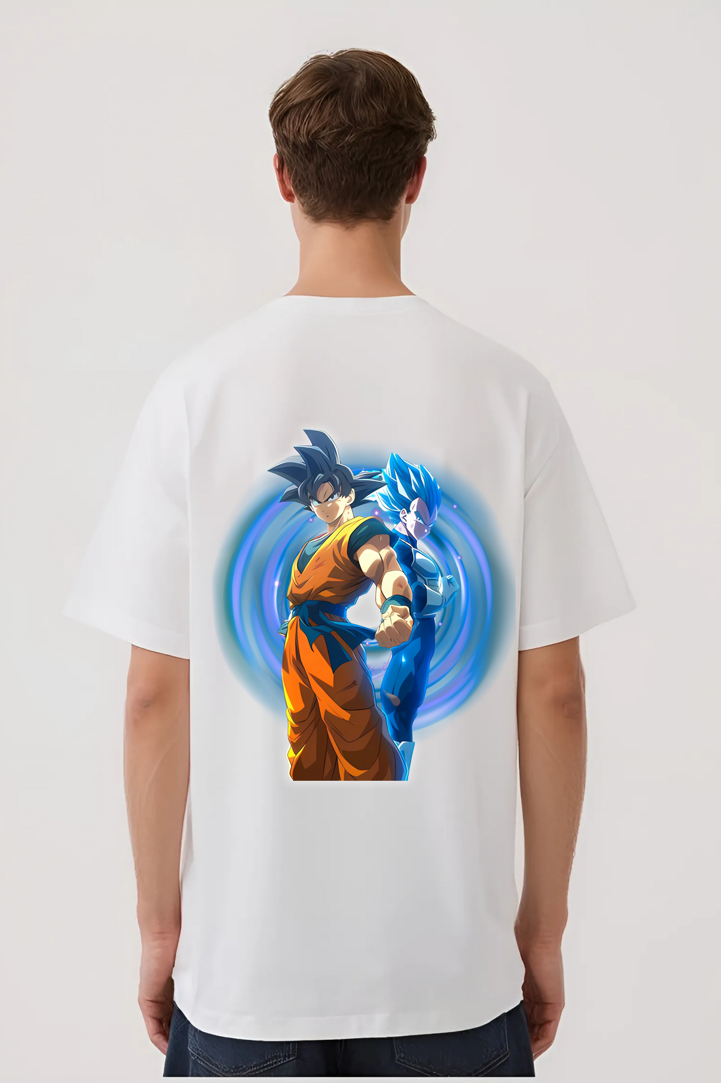 GOKU & VEGETA OVERSIZED TEE WHITE